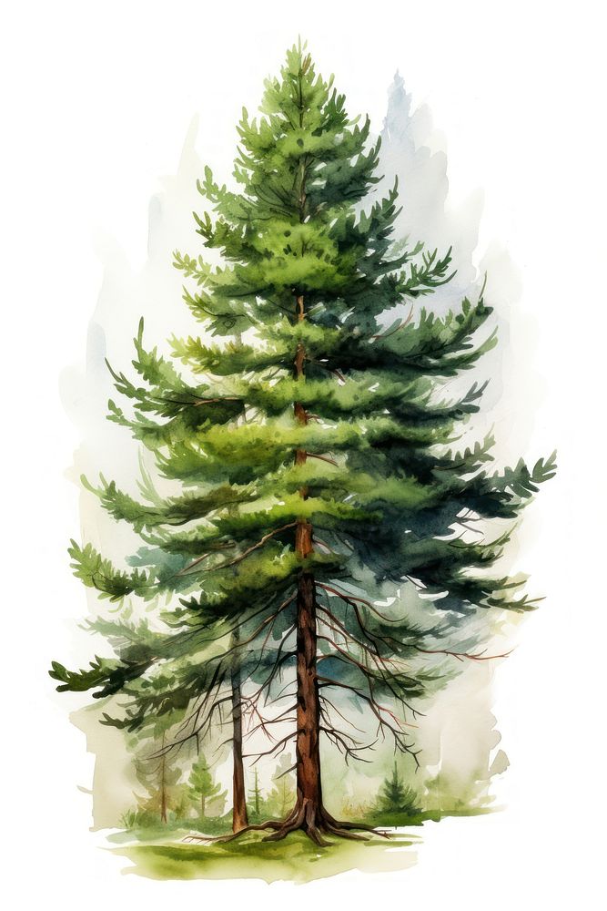Coniferous tree plant pine fir. AI generated Image by rawpixel.