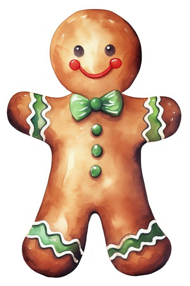 Simple gingerbread man snowman cookie food. AI generated Image by rawpixel.