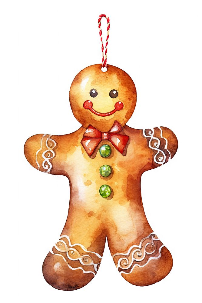 Simple gingerbread man ornament snowman cookie food. AI generated Image by rawpixel.