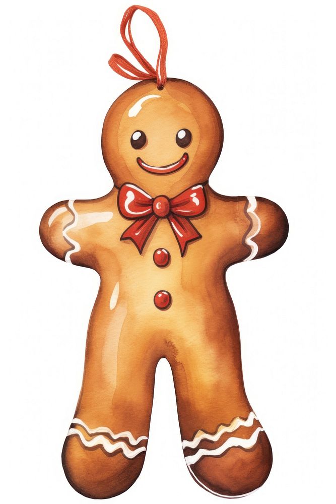 Simple gingerbread man ornament cookie food anthropomorphic. AI generated Image by rawpixel.