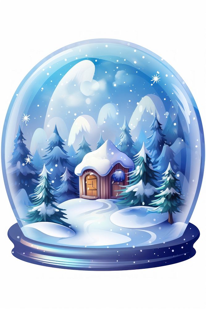 Snow globe transparent christmas illuminated. AI generated Image by rawpixel.