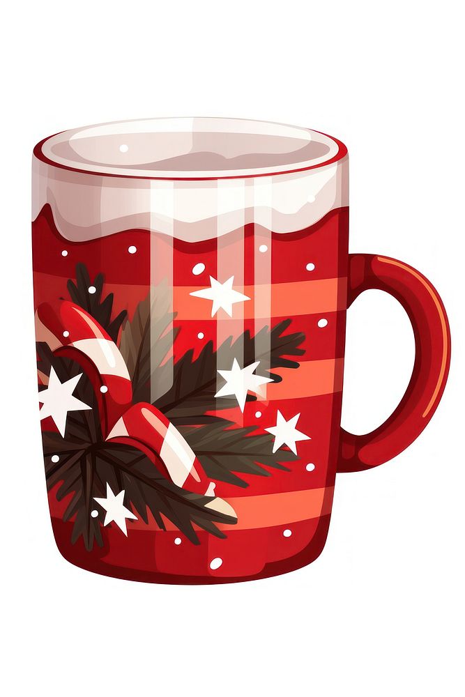 Red christmas cup coffee glass drink. AI generated Image by rawpixel.