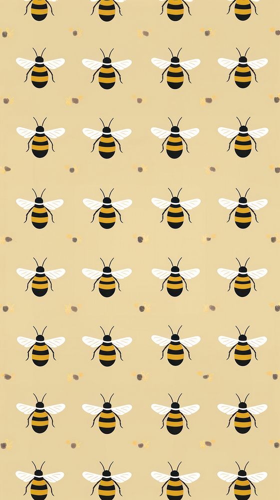 Bee pattern backgrounds animal. AI generated Image by rawpixel.