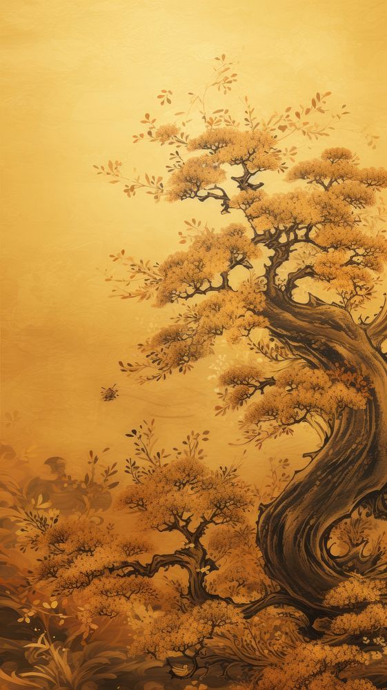 Chinese art backgrounds painting gold. AI generated Image by rawpixel.