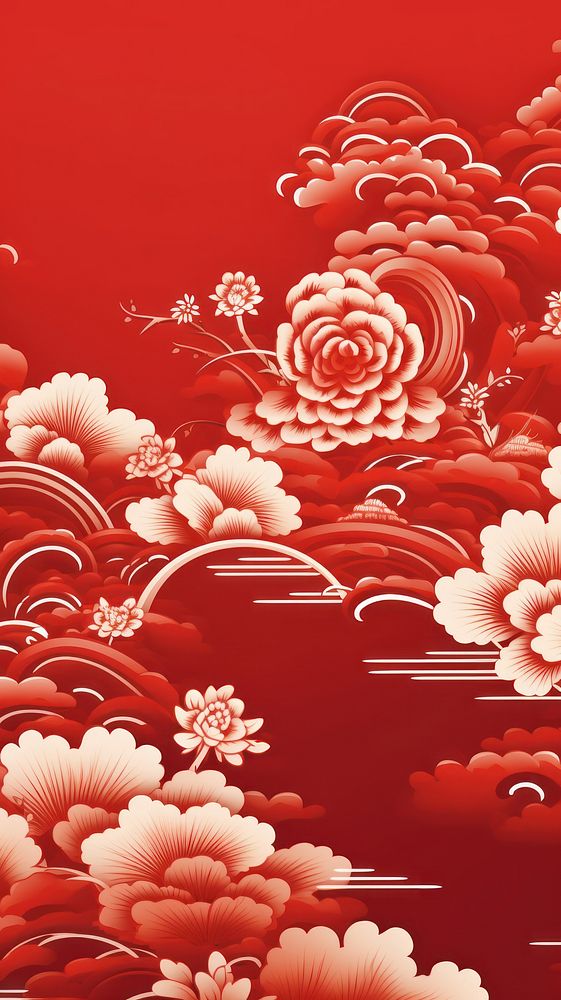 Chinese pattern backgrounds red abstract. AI generated Image by rawpixel.