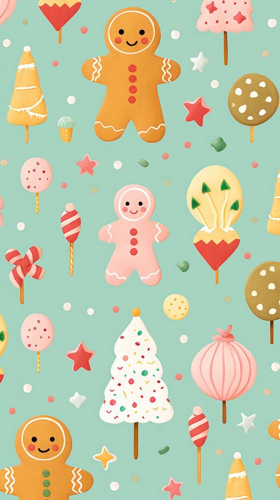 Ginger bread dessert pattern cute. AI generated Image by rawpixel.