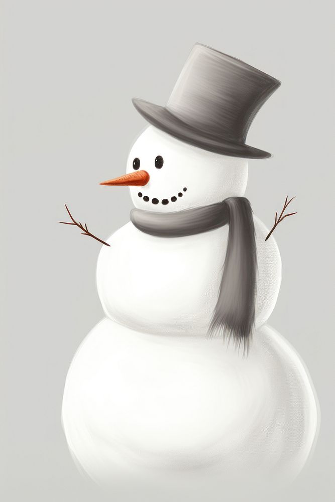 Snowman drawing winter representation. AI generated Image by rawpixel.