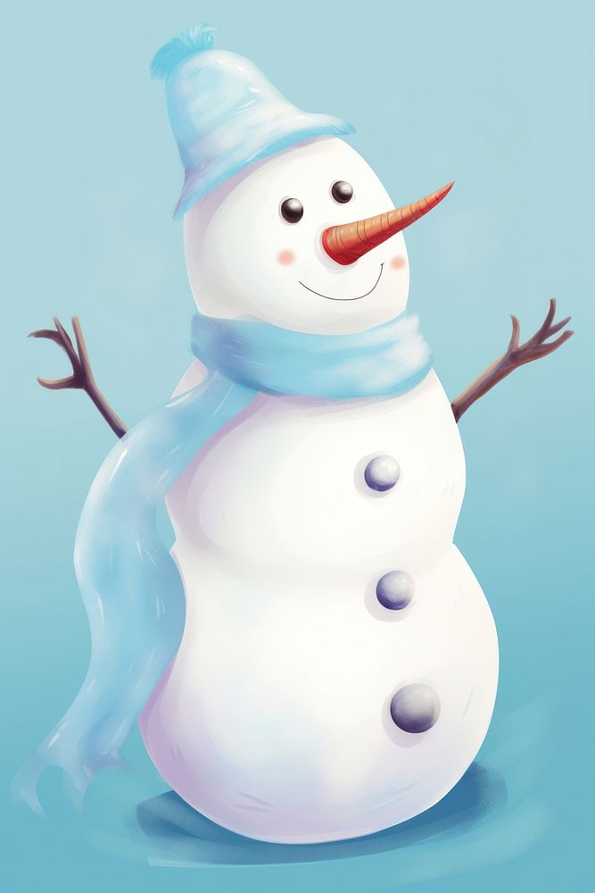 Snowman drawing winter representation. AI generated Image by rawpixel.