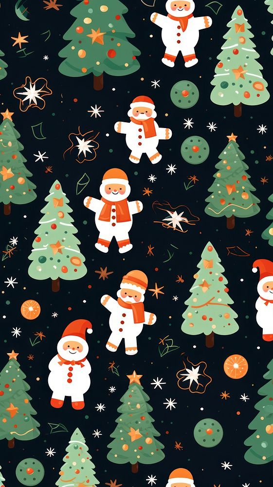 Christmas snow snowman pattern. AI generated Image by rawpixel.