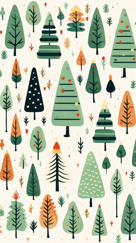 Christmas tree pattern plant backgrounds. AI generated Image by rawpixel.