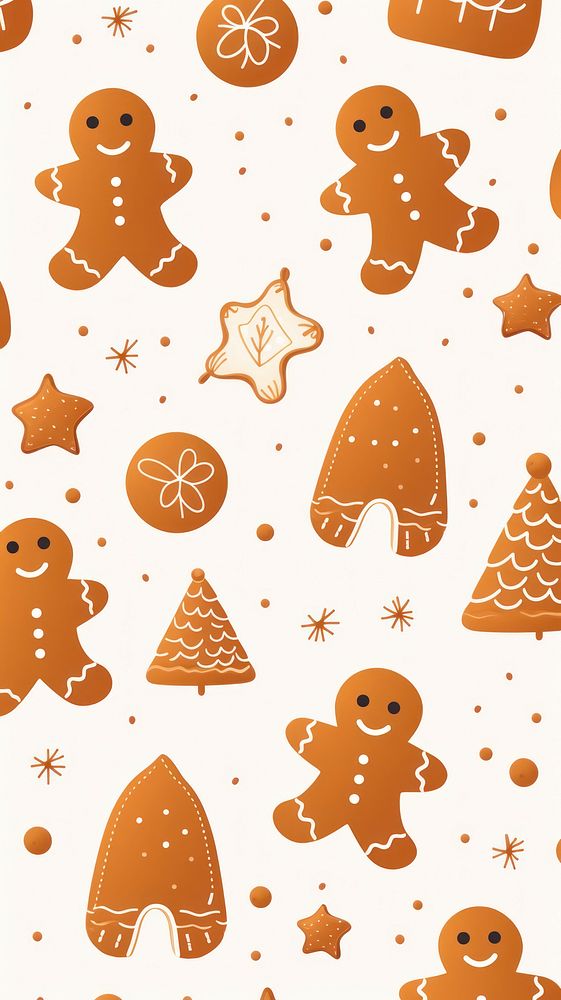 Ginger bread gingerbread pattern cookie. AI generated Image by rawpixel.