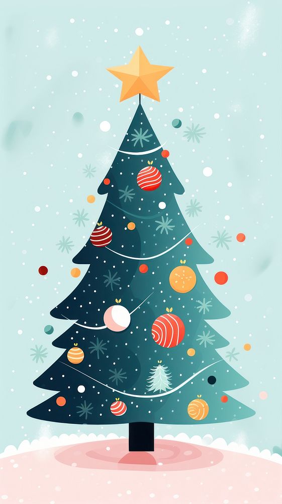 Christmas tree outdoors winter snow. AI generated Image by rawpixel.