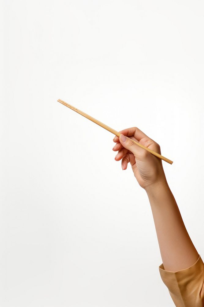 Hand using chopsticks white background holding writing. AI generated Image by rawpixel.