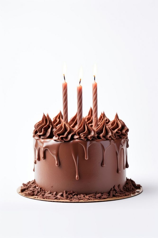 Chocolate birthday cake dessert food sachertorte. AI generated Image by rawpixel.