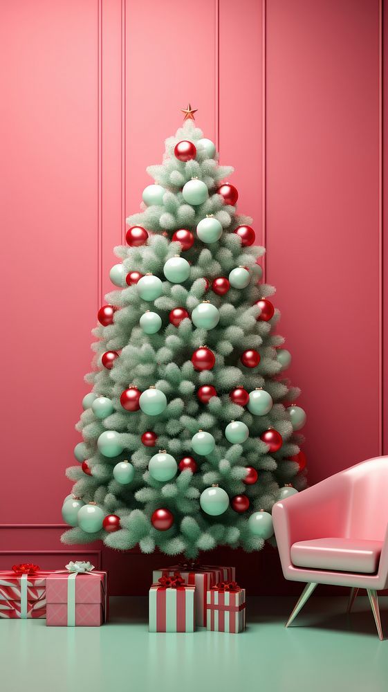 Christmas green red anticipation. AI generated Image by rawpixel.