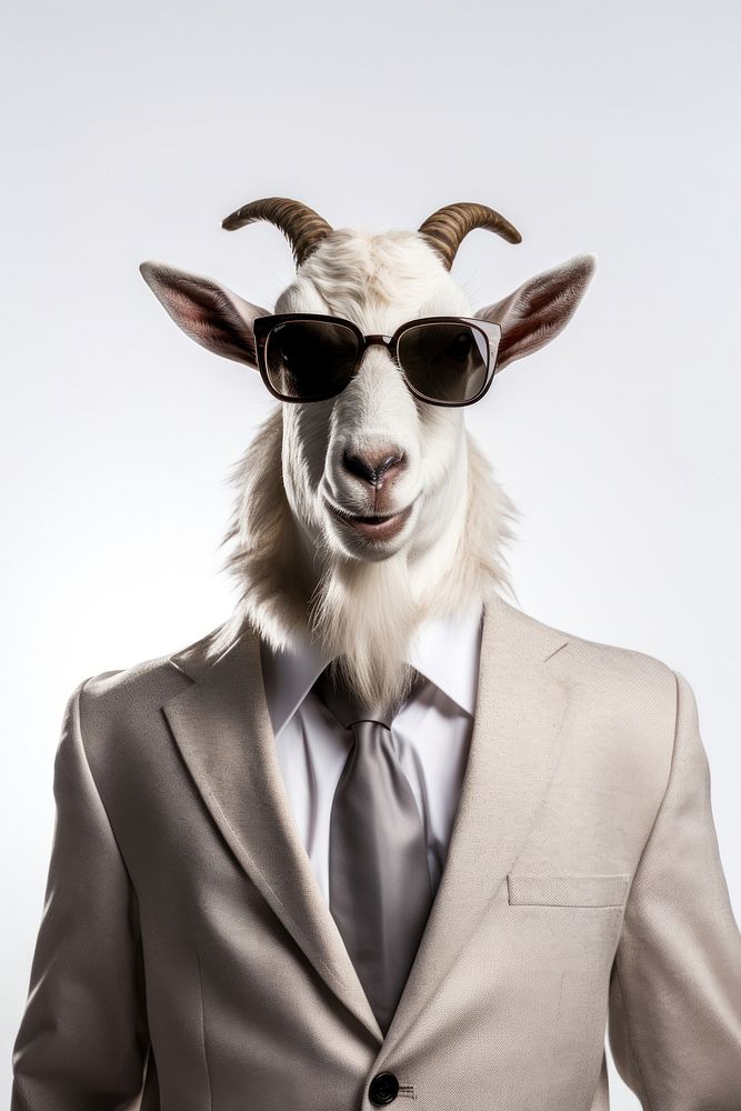 Goat sunglasses livestock animal. AI generated Image by rawpixel.