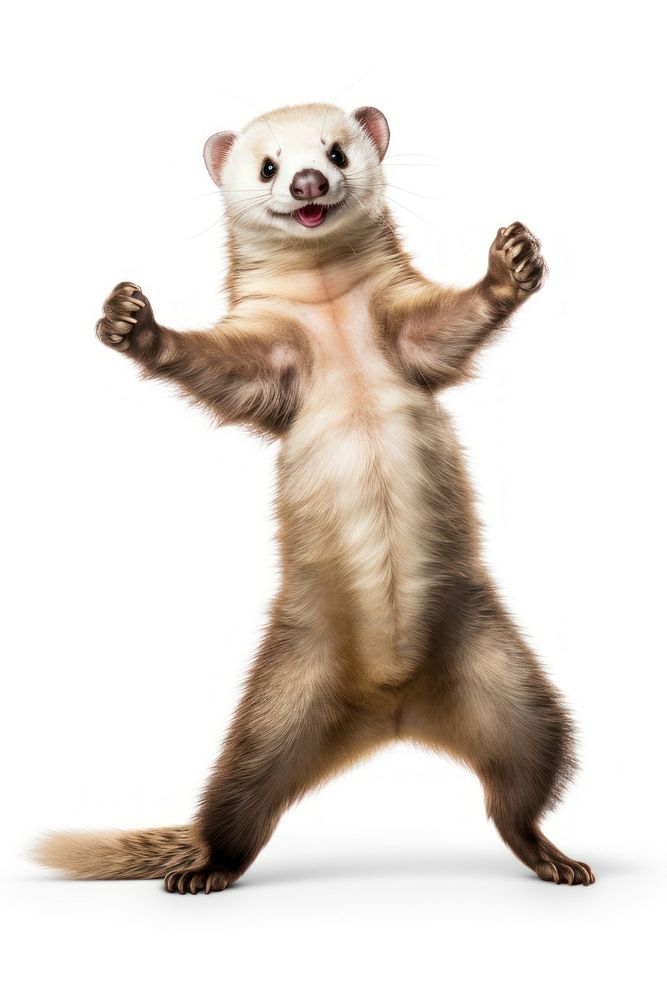 Happy smiling ferret dance wildlife Premium Photo rawpixel