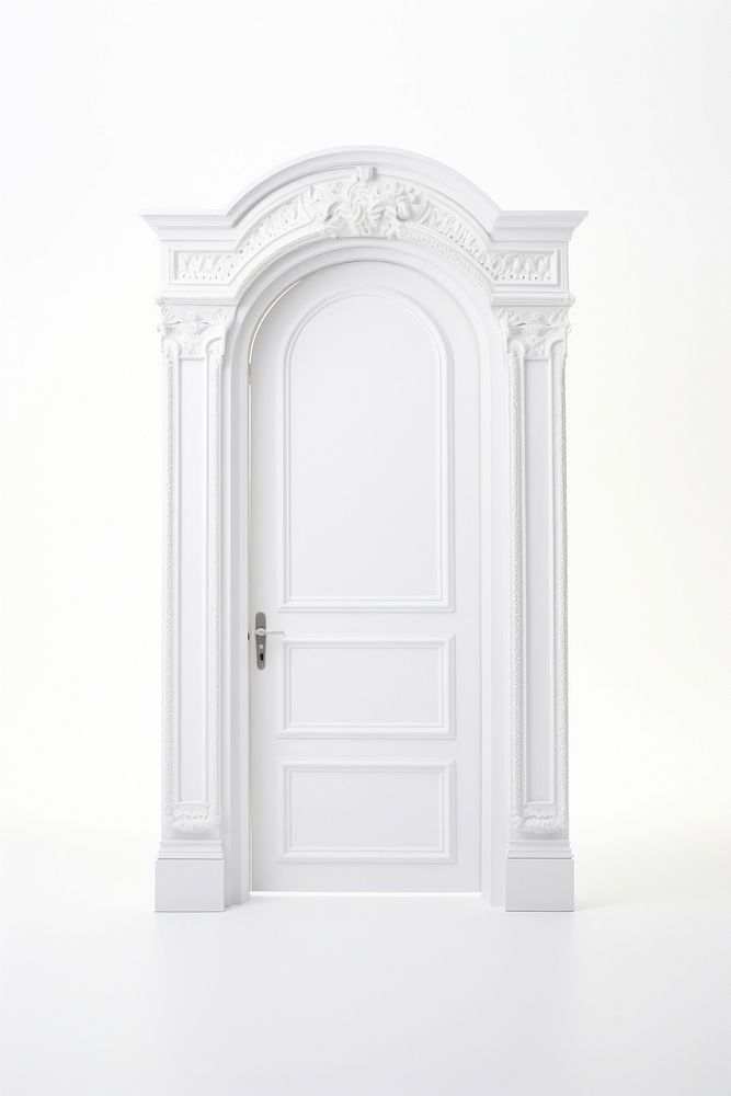 Openned door architecture white white background. AI generated Image by rawpixel.