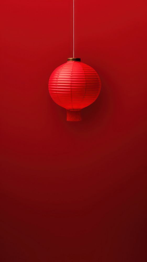 Red paper lantern backgrounds wall red background. AI generated Image by rawpixel.