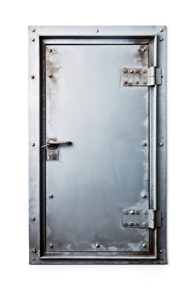 Steel door white background architecture protection. AI generated Image by rawpixel.