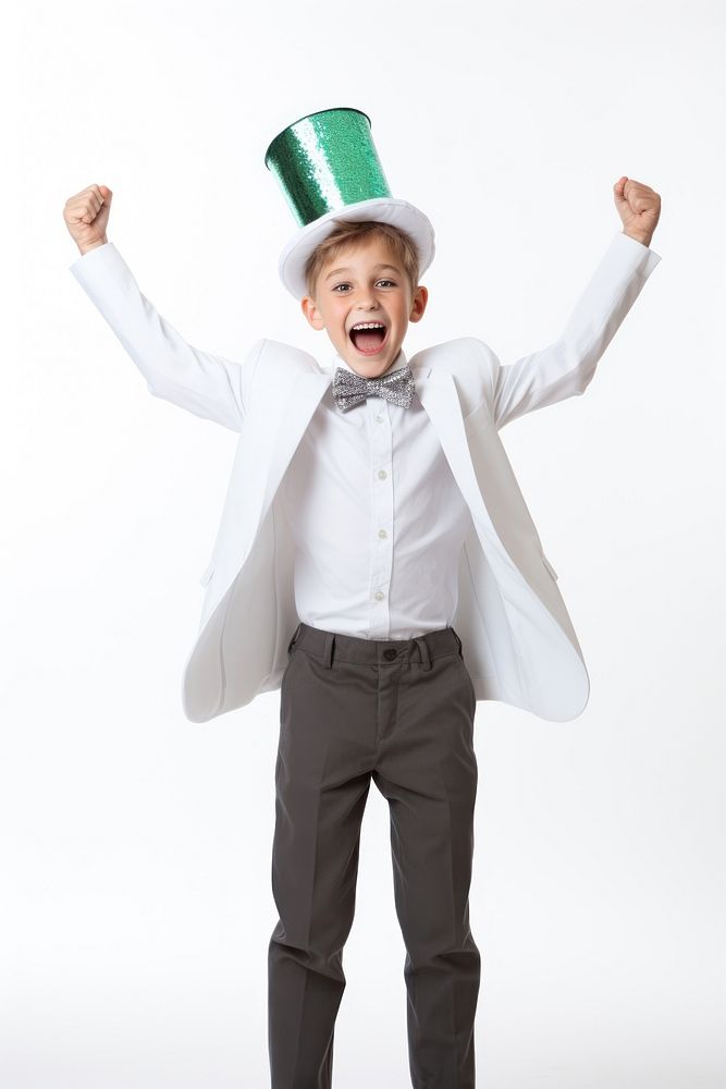 A boy wearing party hat child face white background. AI generated Image by rawpixel.