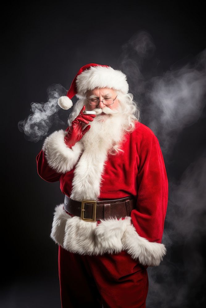 Santa claus smoking a cigar christmas costume adult. AI generated Image by rawpixel.