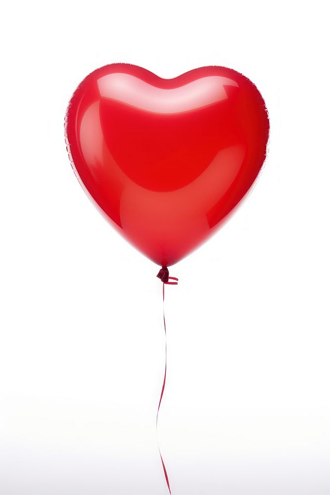Heart shaped balloon white background celebration anniversary. AI generated Image by rawpixel.