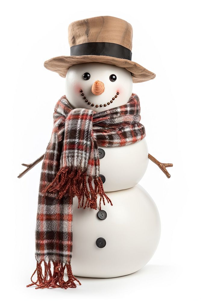 Snowman winter white scarf. AI generated Image by rawpixel.
