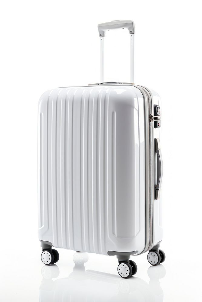 White travel luggage suitcase white background architecture. AI generated Image by rawpixel.