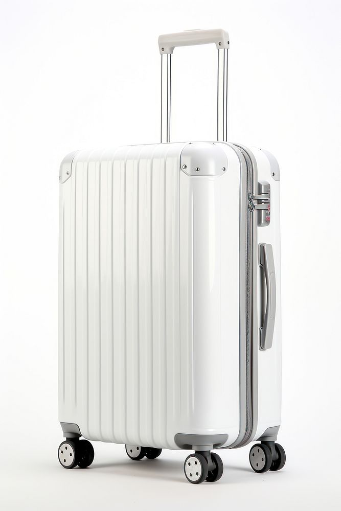 White travel luggage suitcase white background architecture. AI generated Image by rawpixel.