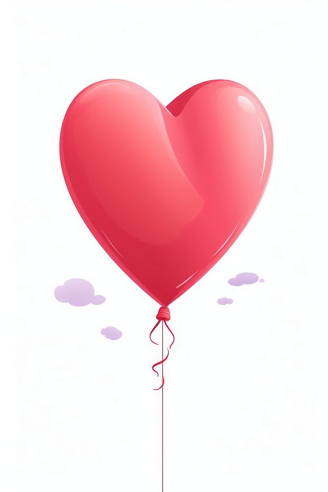 Heart shaped balloon cartoon celebration decoration. AI generated Image by rawpixel.