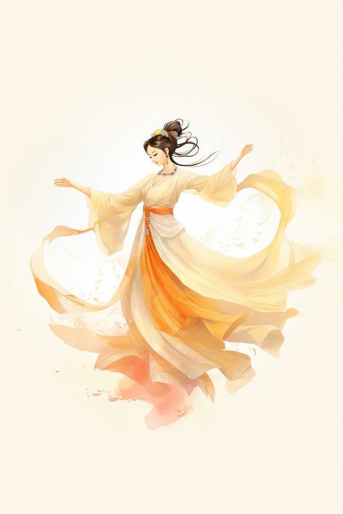Chinese woman dancing adult creativity. AI generated Image by rawpixel.