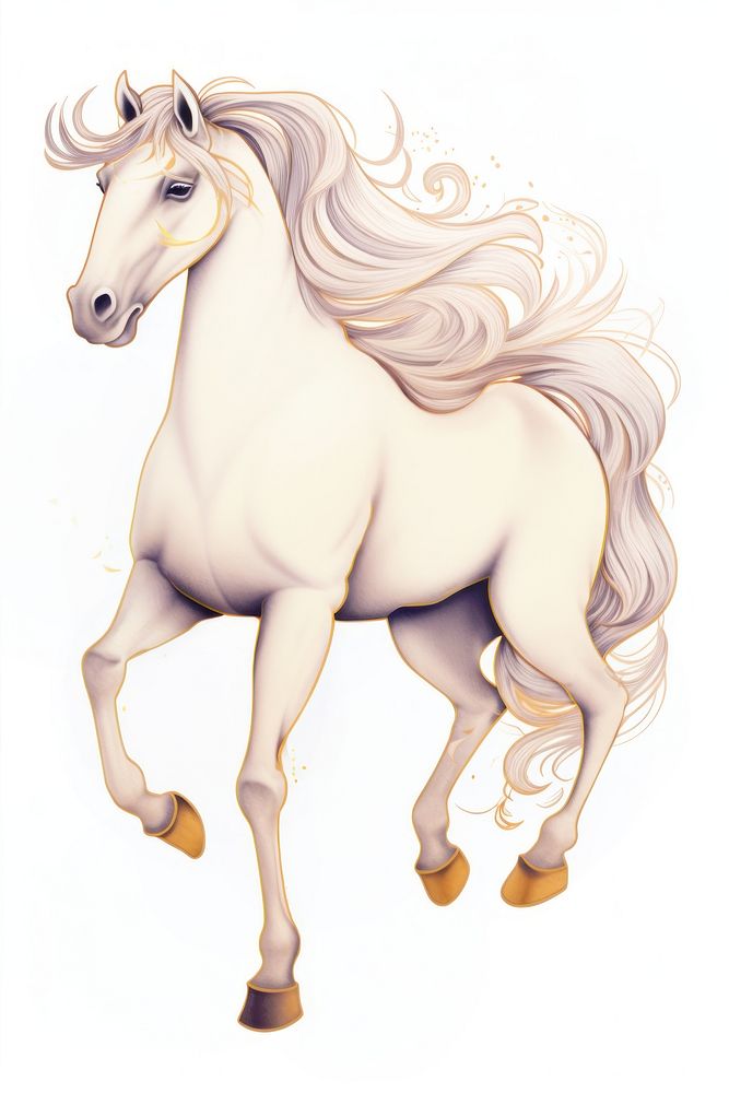 PNG Chinese horse drawing animal mammal. AI generated Image by rawpixel.