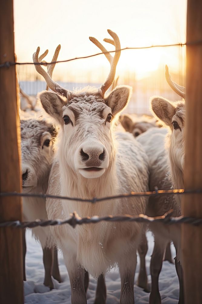 Reindeer livestock wildlife mammal. AI generated Image by rawpixel.