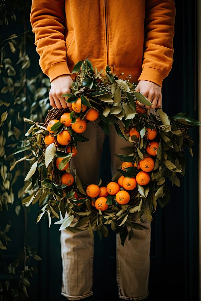 Wreath orange fruit plant. AI generated Image by rawpixel.