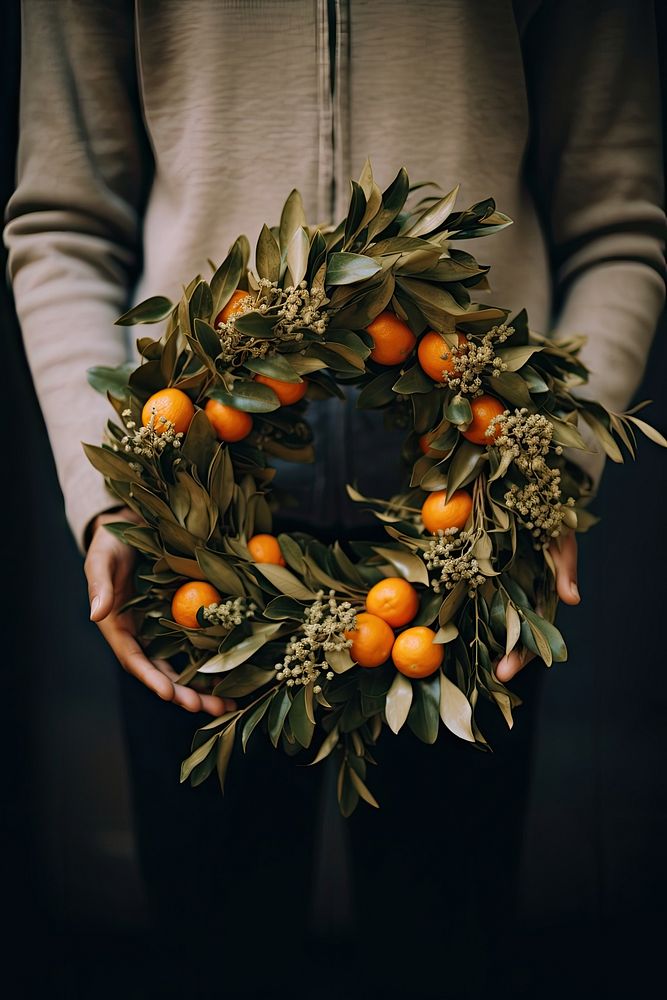 Wreath fruit plant food. AI generated Image by rawpixel.
