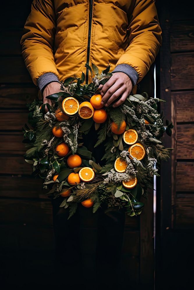 Wreath orange fruit plant. AI generated Image by rawpixel.