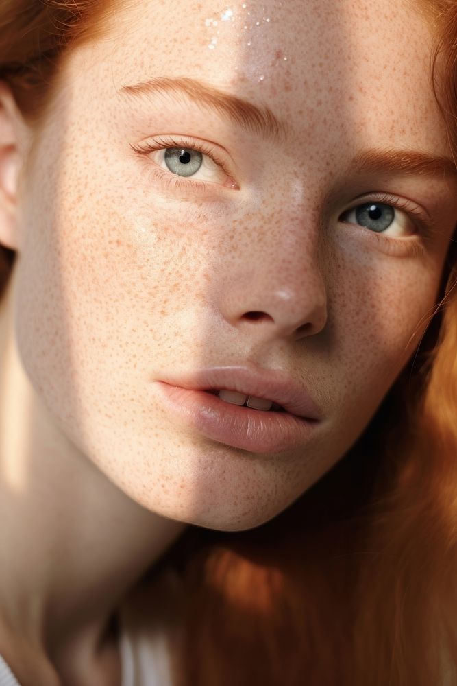 Freckles women skin face. AI generated Image by rawpixel.