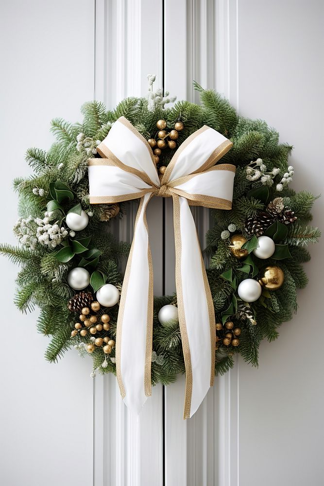 Christmas wreath christmas white anticipation. AI generated Image by rawpixel.