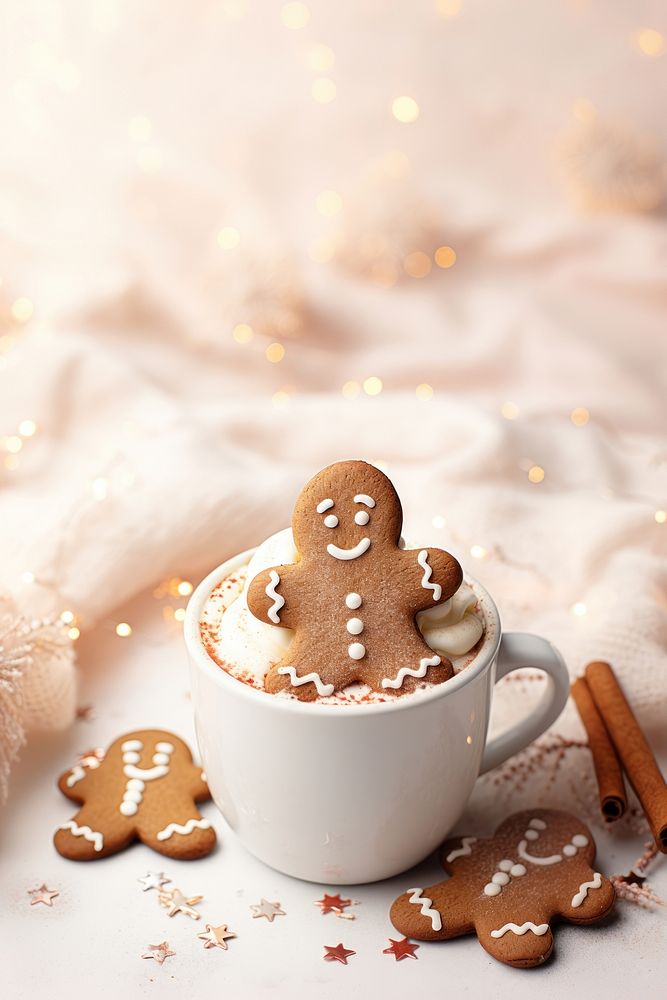 Cup gingerbread cookie coffee. AI generated Image by rawpixel.