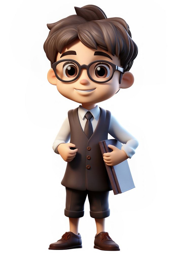 Student cartoon toy white background. AI generated Image by rawpixel.