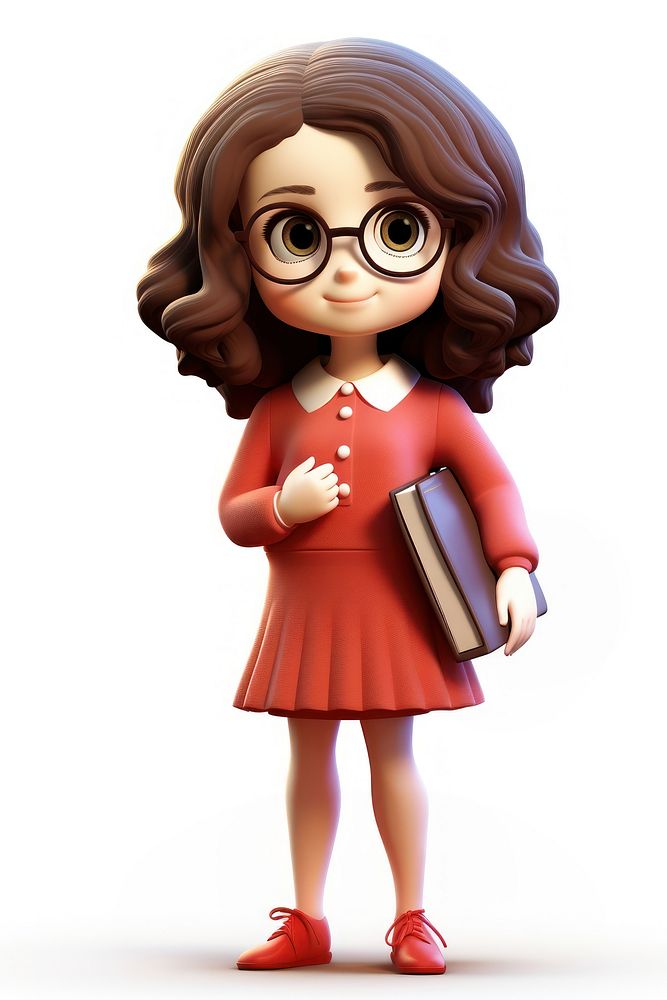 Student cute toy white background. AI generated Image by rawpixel.