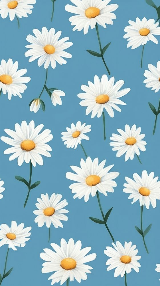 Daisy backgrounds wallpaper pattern. AI generated Image by rawpixel.
