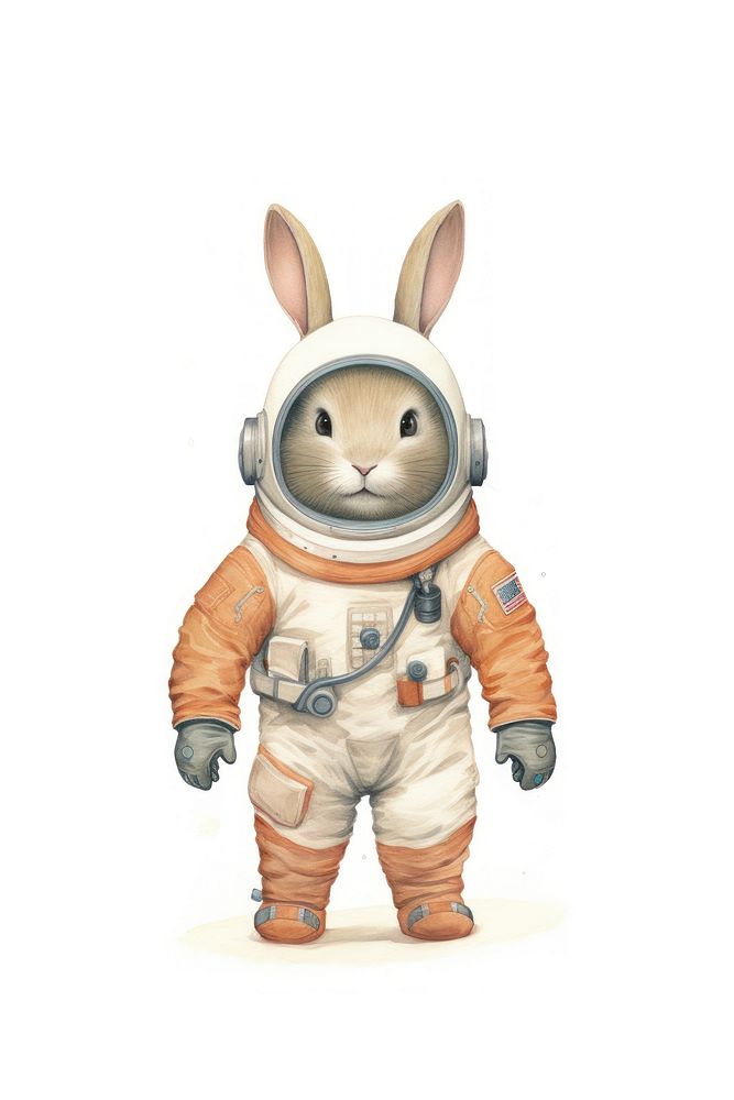 Rabbit astronaut figurine mammal cute. AI generated Image by rawpixel.