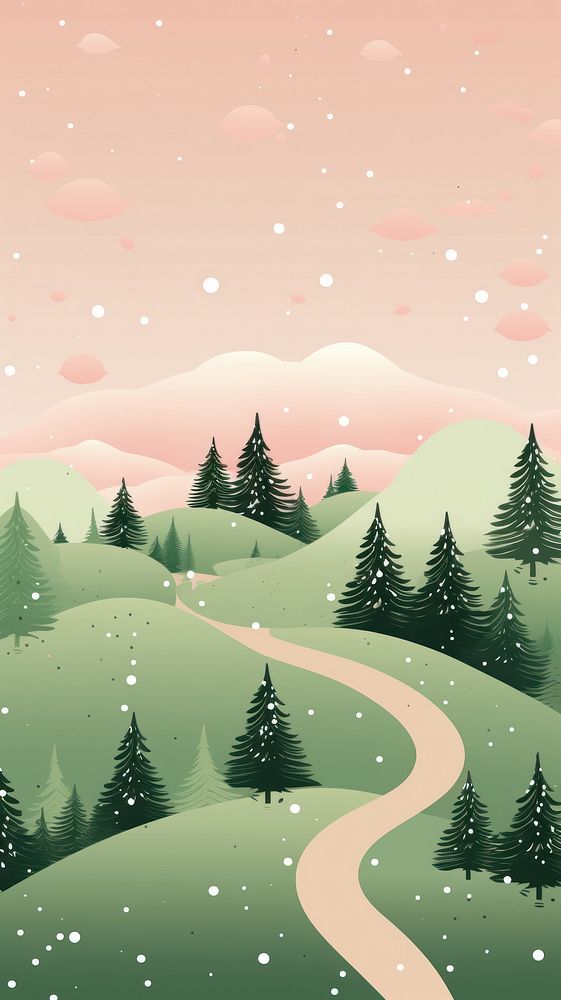 Christmas landscape green outdoors nature. AI generated Image by rawpixel.