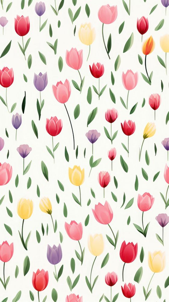 Tulip pattern backgrounds wallpaper. AI | Free Photo Illustration