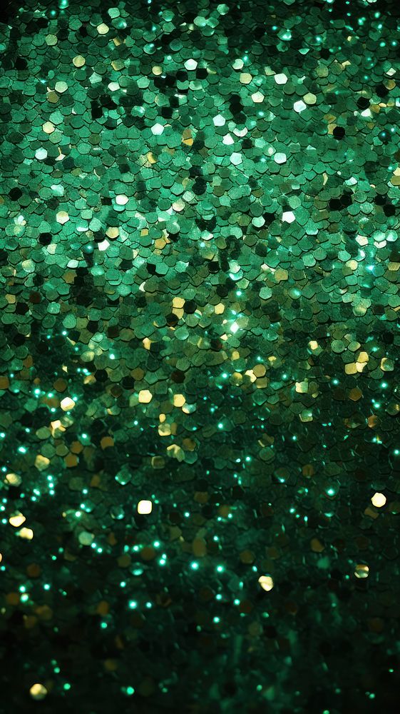 Christmas glitter backgrounds green illuminated. AI generated Image by rawpixel.