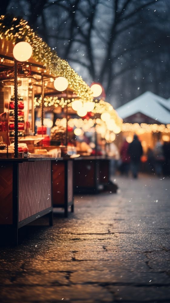 Christmas market outdoors street city. AI generated Image by rawpixel.