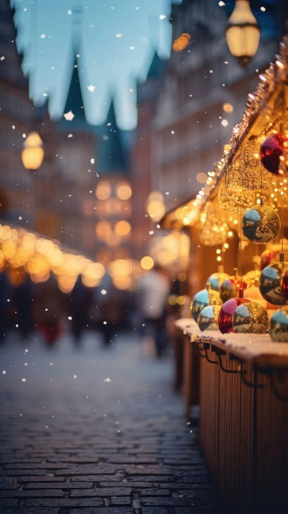 Christmas market architecture illuminated celebration. AI generated Image by rawpixel.