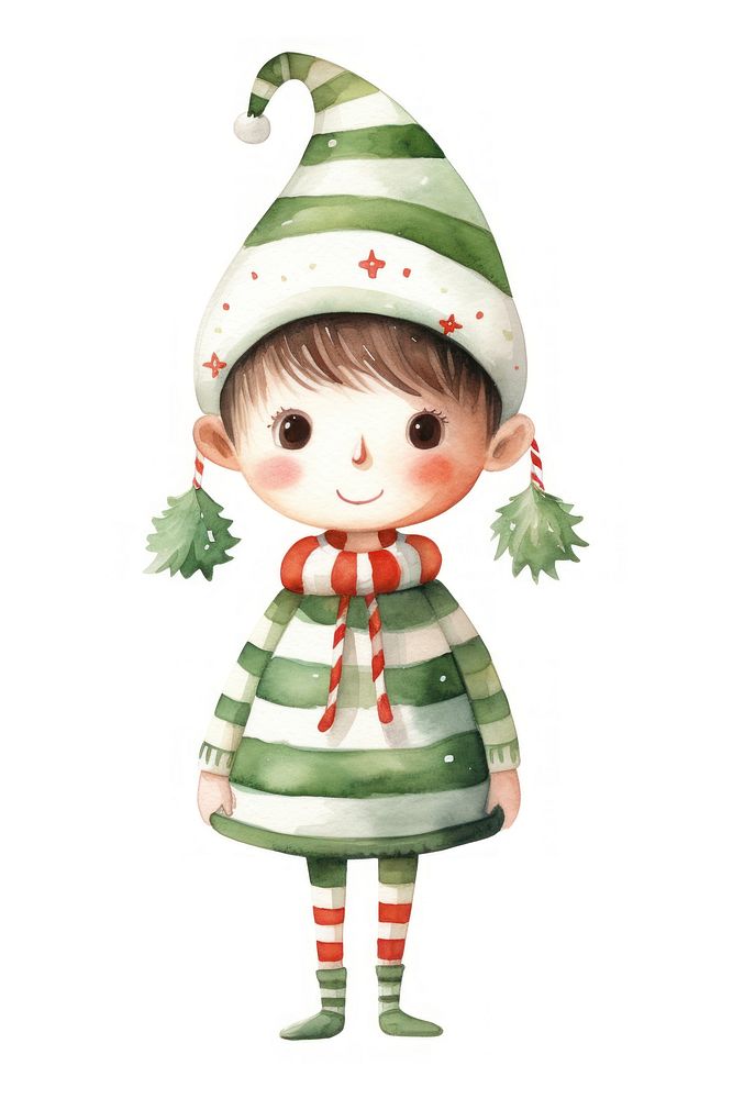 Elf toy christmas cute white background. AI generated Image by rawpixel.